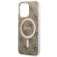 Guess iPhone 13 / 13 Pro dėklas 4G MagSafe, rudas