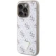 Guess 4G Triangle Metal Logo dėklas iPhone 15 Pro telefonui, baltas