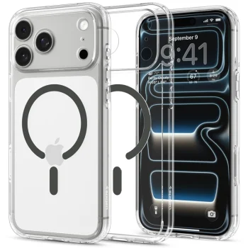 Spigen Ultra Hybrid MagSafe dėklas telefonui iPhone 18 Pro Max / 17 Pro Max, Clear Graphite