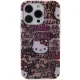 Hello Kitty Dėklas iPhone 14 Pro Telefonui IML Tags Graffiti, Rožinis