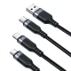 Joyroom S-A18 3in1 USB-A į Lightning / USB-C / MicroUSB laidas 1.2m, juodas