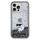 Karl Lagerfeld dėklas iPhone 13 Pro Max telefonui Liquid Glitter Choupette, skaidrus