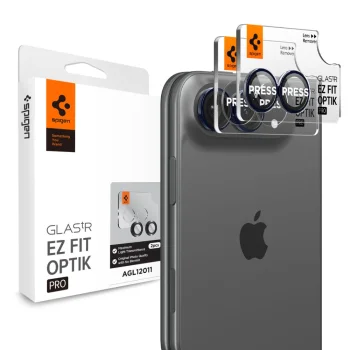 Spigen Optik Pro Glas.tR EZ Fit iPhone Duo kameros apsauginis stiklas, 2 vnt., Navy Blue