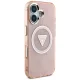 Guess IML Metal Glitter 4G MagSafe dėklas telefonui iPhone 16, rožinis