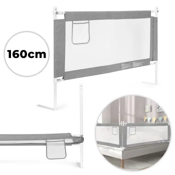 ECOTOYS apsauginis lovos barjeras vaikams, 160 cm, pilkas