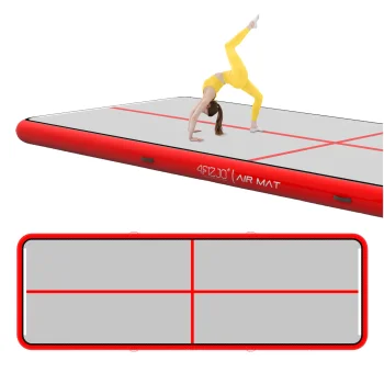 Pripučiamas gimnastikos takelis 4FIZJO AirTrack 6 x 2 x 0,2 m, raudonas