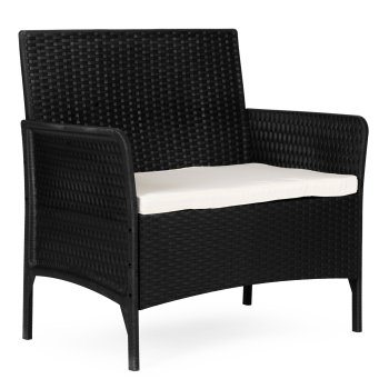 Dvivietė sodo sofa su pagalvėle MultiGarden 144659, juoda