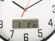 Wall clock large silent 30cm round pointer date temperature wood