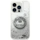 Karl Lagerfeld dėklas iPhone 14 Pro Max telefonui Liquid Glitter RSG, sidabrinis