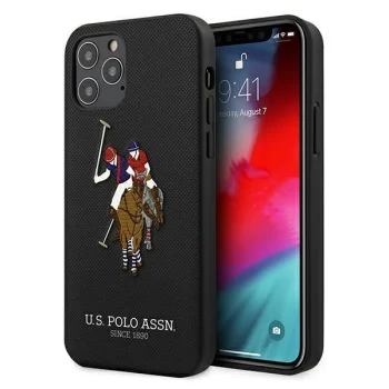 Apple iPhone 12 Pro Max 6.7" US Polo Embroidery Collection Case Cover (USHCP12LPUGFLBK), Black