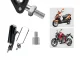 Aliumininiai motociklo veidrodėliai su M10 sriegiu ir M8 adapteriu, 2 vnt., juodi