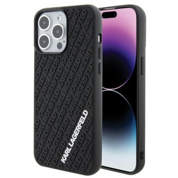 Karl Lagerfeld dėklas, skirtas iPhone 15 Pro Max, 3D Rubber Multi Logo, juodas