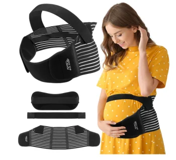 4Fizjo 1065 elastingas nėščiųjų palaikomasis diržas, juodas, S