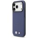 BMW dėklas iPhone 17 Pro telefonui M FW Metal Logo MagSafe, tamsiai mėlynas