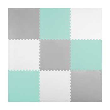 Kids Puzzle Foam Mat 180x180cm, Mint-grey
