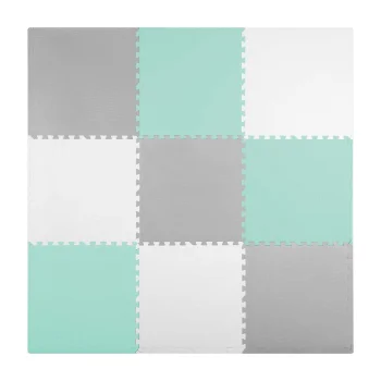 Kids Puzzle Foam Mat 180x180cm, Mint-grey