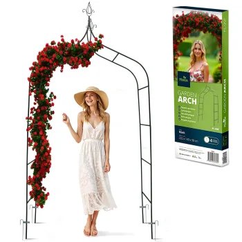 Sodo arka pergola Plonos, 265 cm, tamsiai žalia