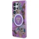 Guess Glitter Flowers MagSafe dėklas Samsung Galaxy S25 Ultra, violetinis