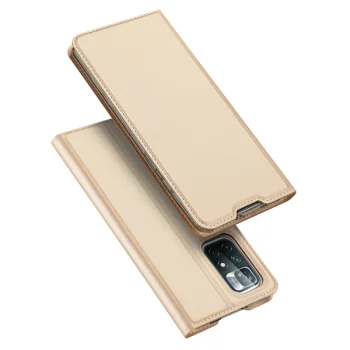 Dux Ducis Skin Pro Wallet Flip Case for Xiaomi Poco M4 Pro 5G, Gold