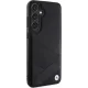 BMW Signature Leather Crossing Lines dėklas Samsung Galaxy S24+ telefonui, juodas
