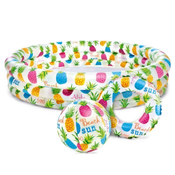 INTEX Kids Inflatable Pool Set with Ball and Swim Ring 132 x 28 cm 59469
