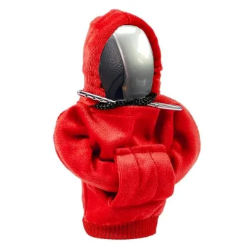 Universal Gear Shift Knob Cover Hoodie, Red