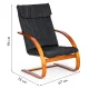 Modernhome suomiško stiliaus supamasis krėslas, juodas / riešuto spalvos