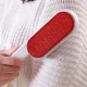 Double-sided clothes cleaning brush with long handle, grey-red