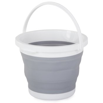 Collapsible Silicone Bucket 5L – Gray-White