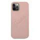 Guess iPhone 12 / 12 Pro Case Saffiano Vintage Script, Pink