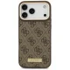 Guess 4G Logo Plate MagSafe dėklas, skirtas iPhone 17 Pro Max, rudas