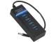 4 prievadų USB 3.0 šakotuvas, juodas