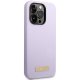 Guess Silicone Logo Plate MagSafe dėklas skirtas iPhone 14 Pro, violetinis