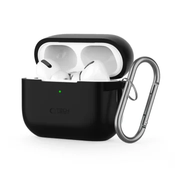 „Tech-Protect Apple AirPods Pro 1 / 2“ dėklas su kabliuku, juodas