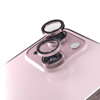 Etteri kameros apsauginis stiklas iPhone 15 / 15 Plus, rožinis