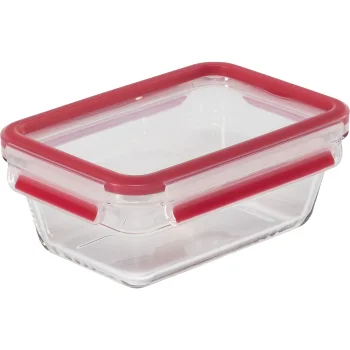 Emsa Clip&Close stiklinis maisto indelis 850 ml, raudonas
