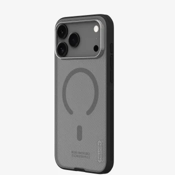 Nillkin iPhone 17 Pro Max dėklas Super Frosted Shield Pro Magnetic, skaidrus juodas