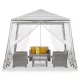 Sodo paviljonas / vakarėlių palapinė su tinkleliu nuo uodų 3x3 m, Balta/Žalia