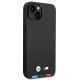 BMW iPhone 14 Case Leather Stamp Tricolor, Black