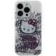 Hello Kitty iPhone 14 Pro dėklas IML Kitty On Bricks Graffiti, baltas