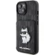 „Karl Lagerfeld Saffiano Cardslot & Stand Choupette“ dėklas, skirtas iPhone 15, juodas