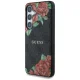 Guess Leather 4G Flowers MagSafe dėklas Samsung Galaxy S25, juodas