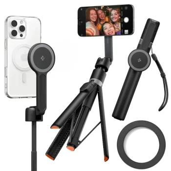 „Spigen S581W MagSafe“ asmenukių lazda ir stovas su „Bluetooth“, juoda