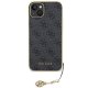 Guess iPhone 15 Plus dėklas 4G Charms Collection, pilkas