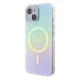 Apple iPhone 15 6.1\'\' Guess IML Iridescent MagSafe Case Cover (GUHMP15SHITSQ), Turquoise