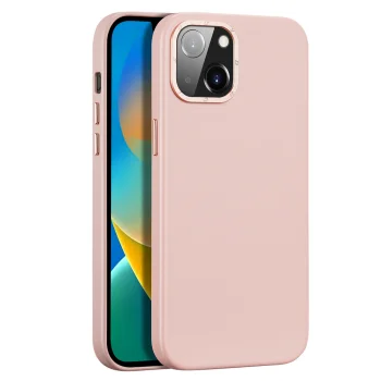 Dux Ducis Grit dėklas iPhone 14 Plus, eko oda, MagSafe, rožinis
