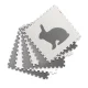 Kids Foam Mat Puzzle, White Gray Animals, 6 pcs