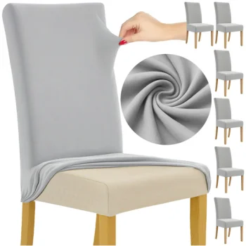 Ruhhy Chair Covers, 6 pcs, Light Grey