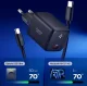 Tinklo įkroviklis Spigen EE451EU Essential 45W GaN su laidu, juodas