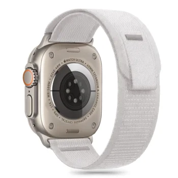 Tech-Protect Nylon Stripe Strap for Apple Watch 6 / 7 / 8 / 9 / 10 / SE / Ultra 1 / 2, Gray
